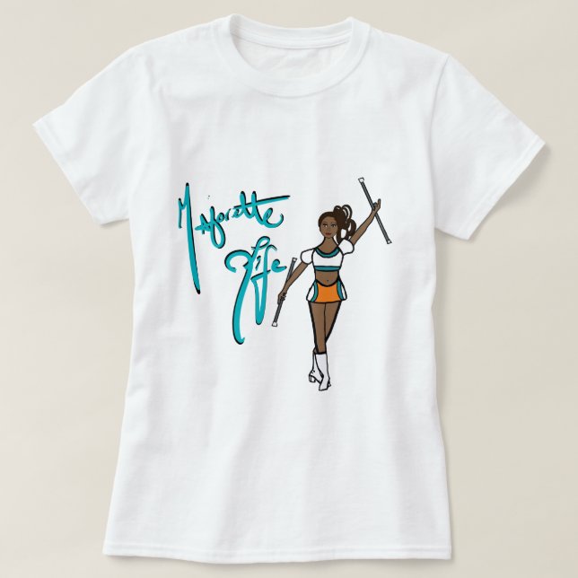 Aqua Orange Twirl Girl T-Shirt (Design framsida)