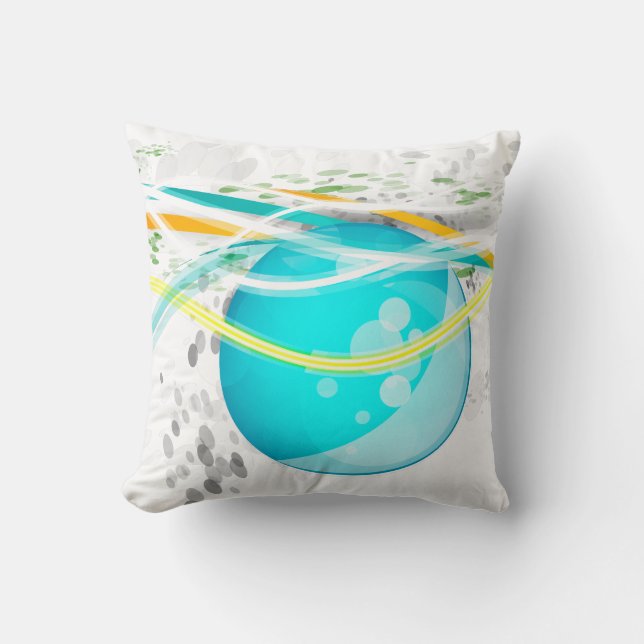 Aqua Orb Abstrakt American MoJo Pillow Kudde (Framsida)