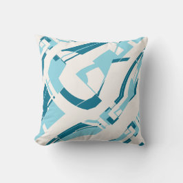 Aqua på off-white Dold Diagonal Shapes Art Design Kudde