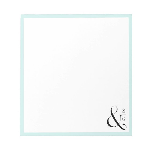 Aqua-pars monogram personlig Stationery Anteckningsblock (Framsida)