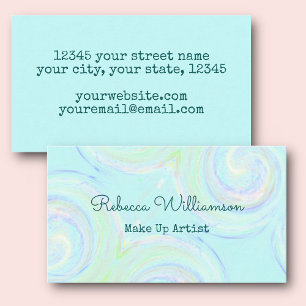 Aqua Pastel Swirl - konst. Visitkort