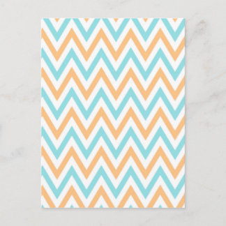 Aqua-peach, Chevron Zigzag Vykort
