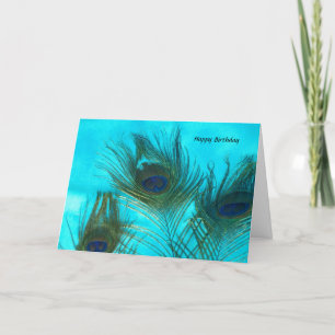 Aqua Peacock Feathers Kort
