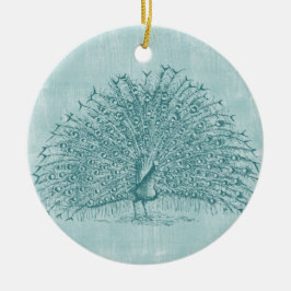 Aqua Peacock Julgransprydnad Keramik