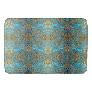 Aqua Pearlescent & Gold Mermaid Scale Pattern  Badrumsmatta