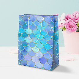 Aqua Pearlescent & Guld Sjöjungfru Mönster