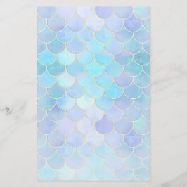Aqua Pearlescent & Guld Sjöjungfru Mönster