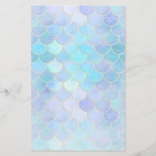 Aqua Pearlescent & Guld Sjöjungfru Mönster