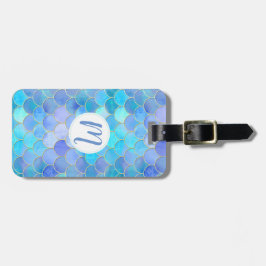 Aqua Pearlescent & Guld Sjöjungfru Mönster Bagagebricka