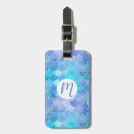 Aqua Pearlescent & Guld Sjöjungfru Mönster Bagagebricka
