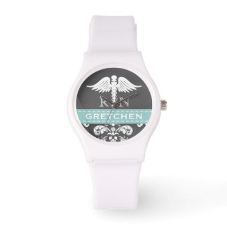 AQUA PERSONLIG NURSE RN CADUCEUS CHALKBOARD ARMBANDSUR