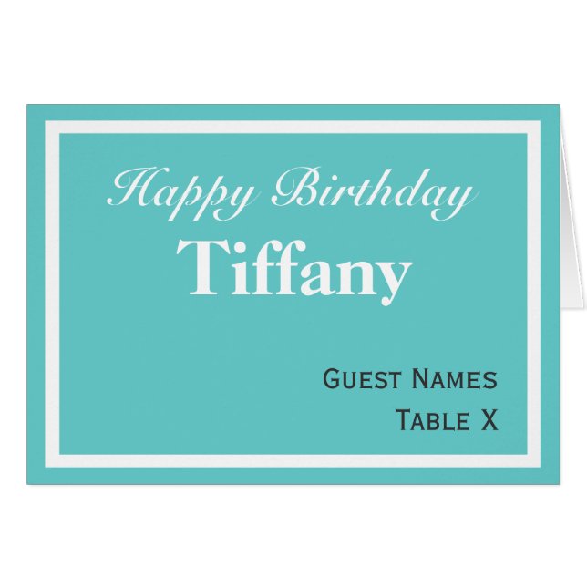 Aqua Place Card - Anpassade OBS Kort (Framsidan Horizontal)