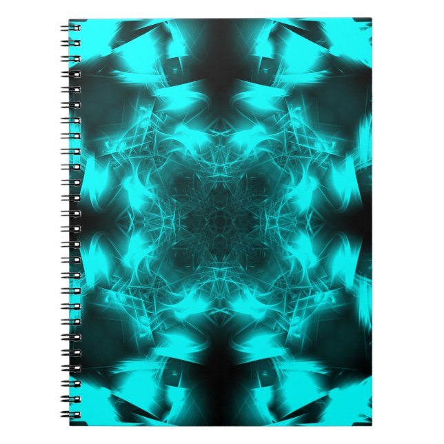Aqua Plasma Symmetri Fraktal Konst Anteckningsbok (Framsidan)