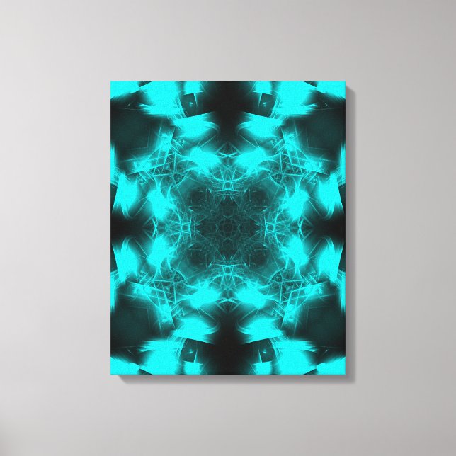 Aqua Plasma Symmetri Fraktal Konst Canvastryck (Framsida)