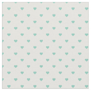 Aqua Polka Dot Hearts Tyg