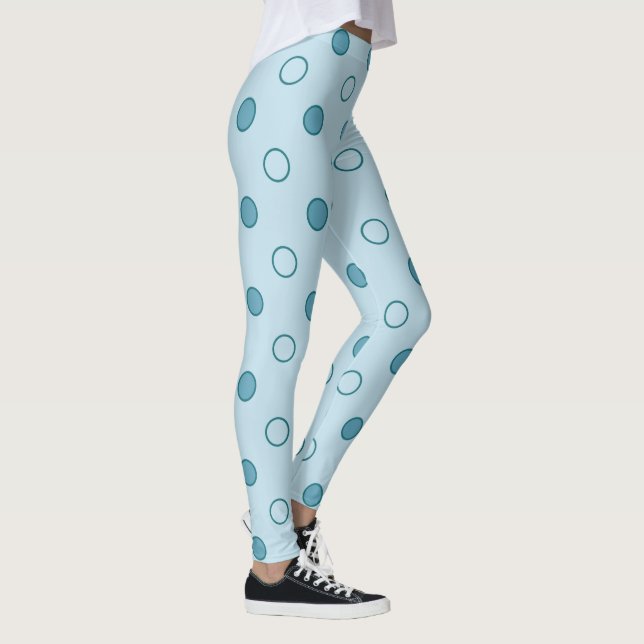 Aqua Polka dots 2 Leggings (Höger)