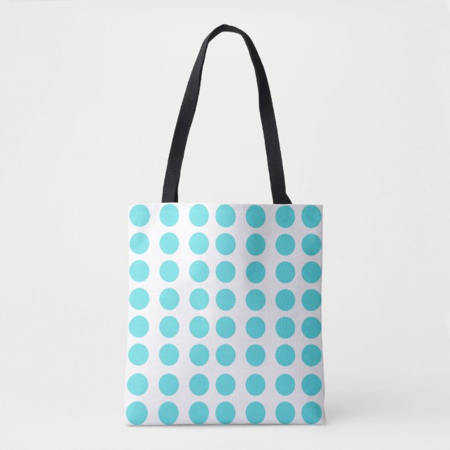 Aqua Polka dots Design Tygkasse (Framsida)