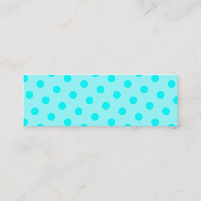 Aqua Polka dots Mini Visitkort (Framsida)
