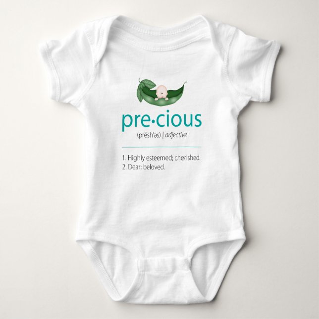 Aqua "Precious" Pea-in-a-Pod Baby Tee (Framsida)