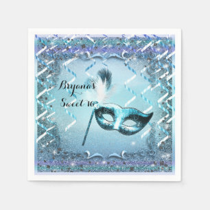 Aqua & Purple Masquerade-mask Elegant Ball-fest Pappersservett