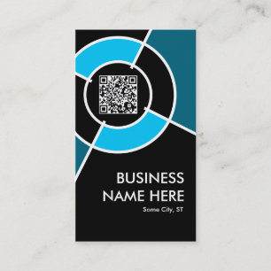 aqua QR kodifierar, och logotypen uppsätta som m Visitkort