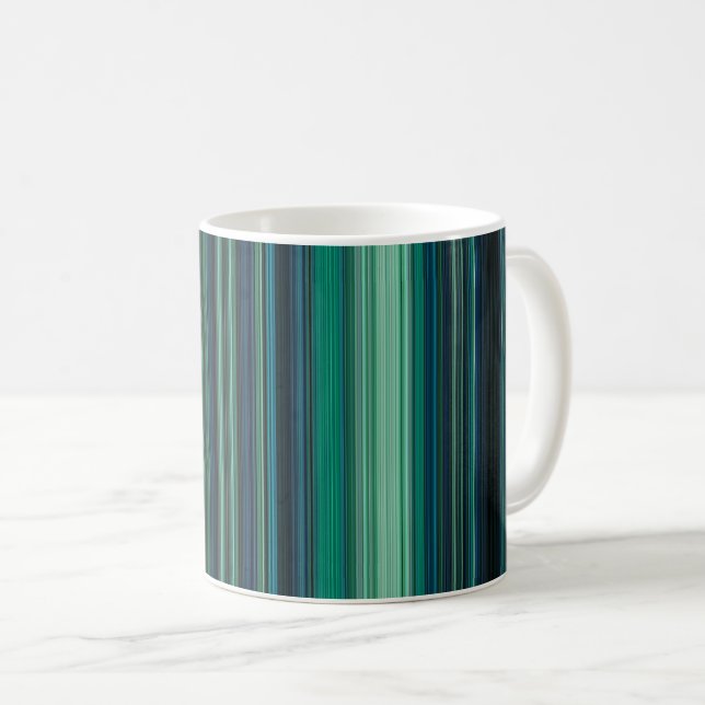 Aqua-ränder Kaffemugg (Framsida höger)