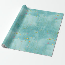 Aqua Reed Spring Gift Wrap Presentpapper