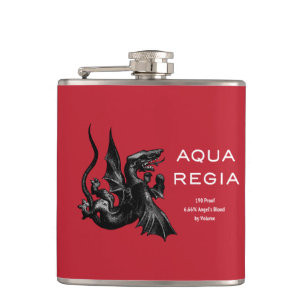 Aqua Regia-kolv - Röd bakgrund Fickplunta