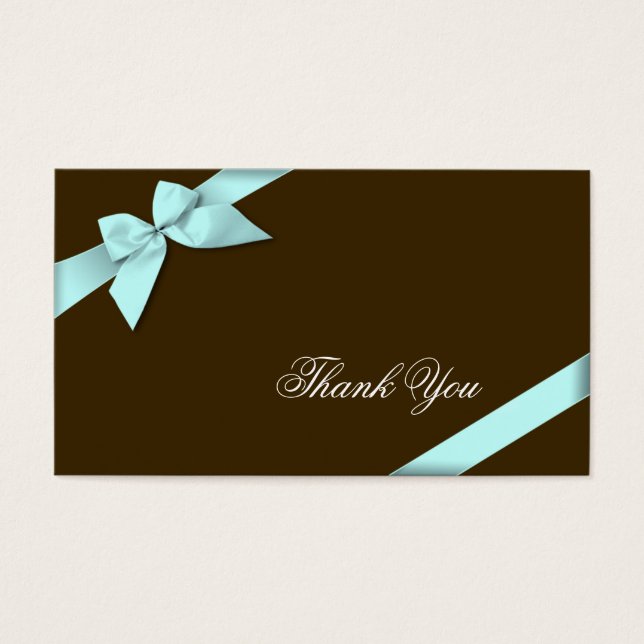 Aqua Ribbon Tack Minicard Visitkort (Framsidan)
