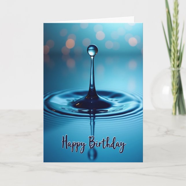Aqua Ripple Födelsedagskort Kort (Framsida)