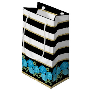 Aqua Ro on Black, White, Guld Gift Bag