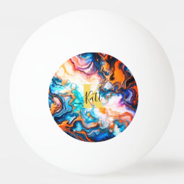 Aqua Rosa Lila Golden Anpassningsbar Modern Monogr Pingisboll