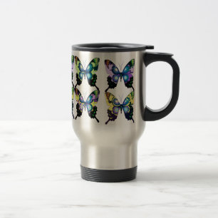 Aqua, Rosa och Gult - Elegant Butterflies Resemugg