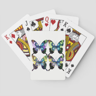 Aqua, Rosa och Gult - Elegant Butterflies Spel Kort