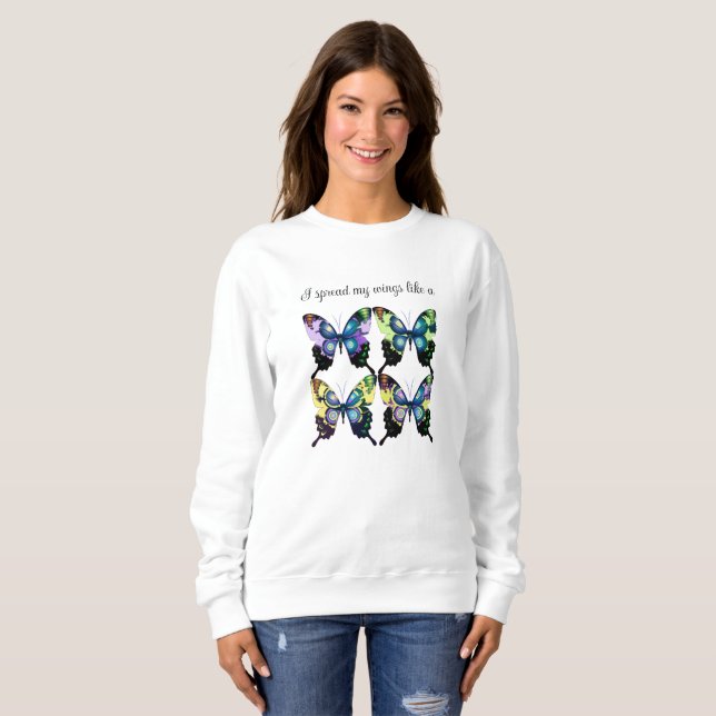 Aqua, Rosa och Gult - Elegant Butterflies T Shirt (Hel framsida)