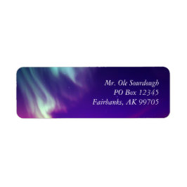 Aqua Rosa Ombre Overlay Alaska Northern Ljus Returadress Etikett