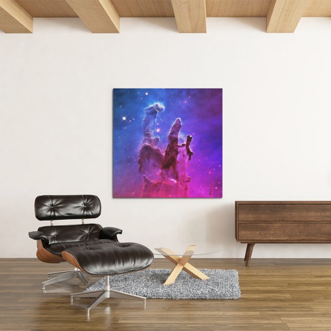 Aqua Rosa Ombre Pillars of Creation Large Square Canvastryck (Skapare uppladdad)