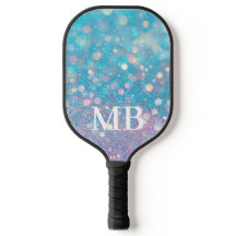 Aqua Rosa Pastell Glitter Gnistrande Glam Monogram
