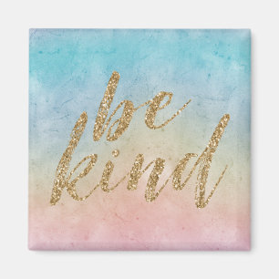 Aqua Rosa Tie dye Guld Glitter Be om hjälp Magnet