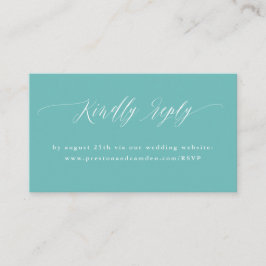 Aqua RSVP Bröllopswebbplats Detaljer Införande Kor Tilläggskort