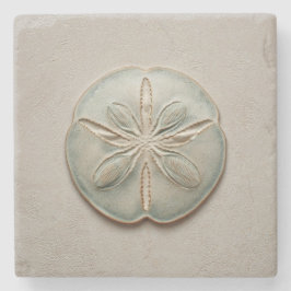 Aqua Sand Dollar Coastal Stenunderlägg