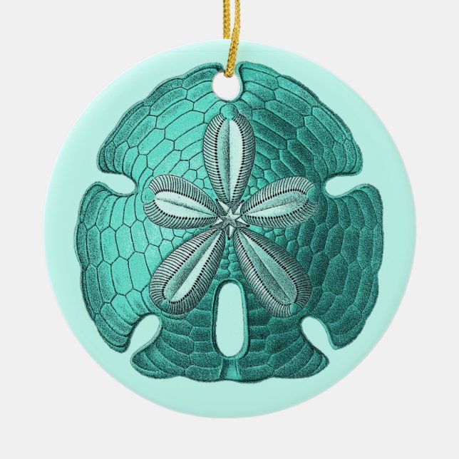 Aqua Sand Dollar Ornament (Framsidan)