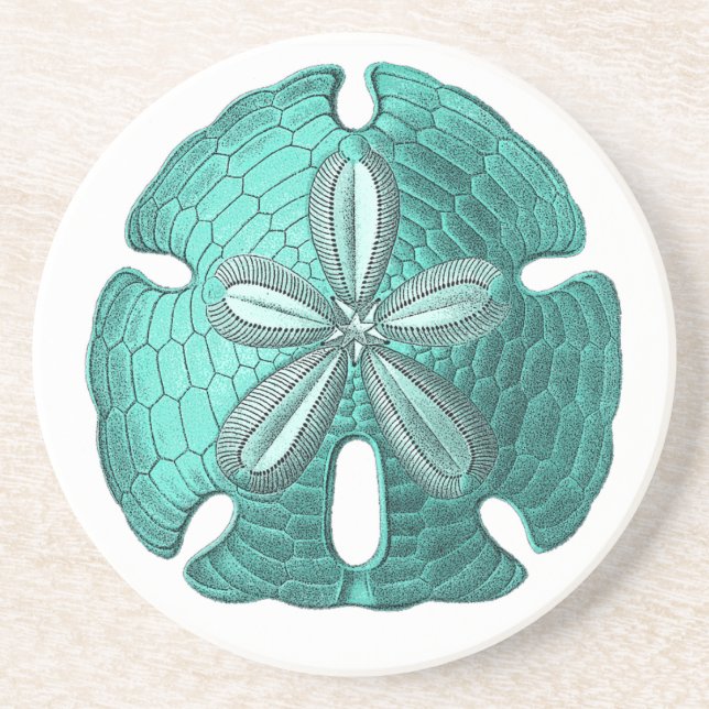 Aqua Sand Dollar Stone Underlägg Sandsten (Framsidan)