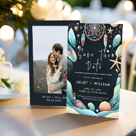 Aqua Sand Work Stacks Sea Glass Bröllop Spara Datumet