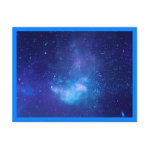 Aqua Sapphire Celestial Galaxy Blå Kant Foto