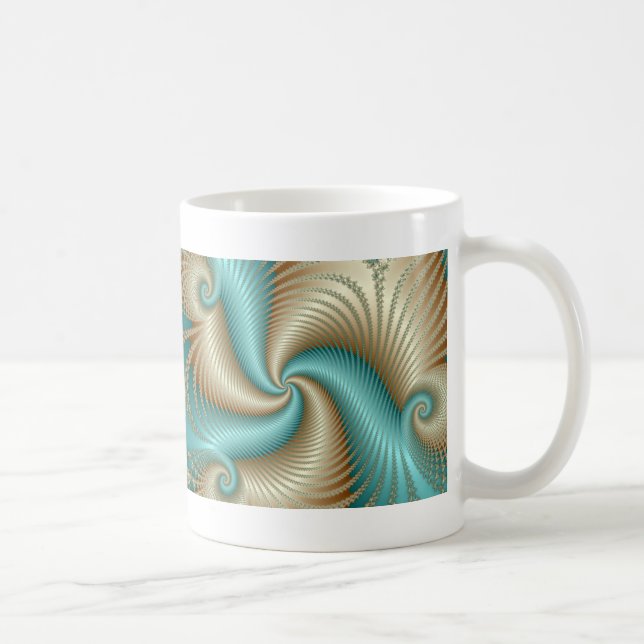 Aqua Satin - Fractal Kaffemugg (Höger)