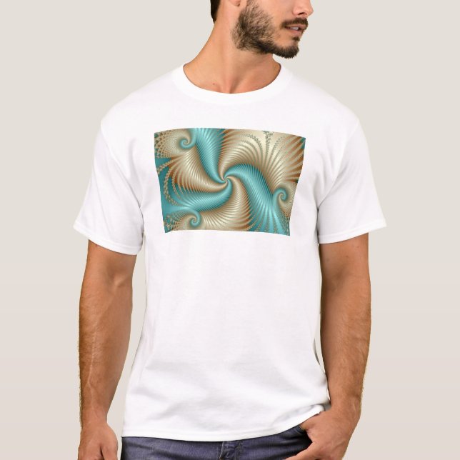 Aqua Satin - Fractal T-shirt (Framsida)
