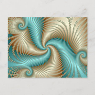 Aqua Satin - Fractal Vykort