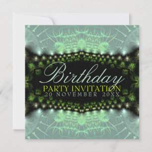 Aqua Satin Snöre Birthday + all Event Party inbjud Inbjudningar