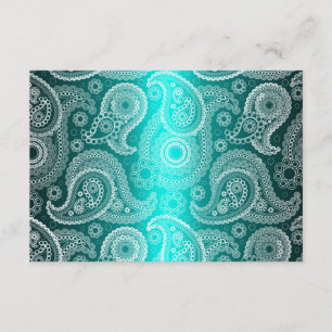 Aqua Shimmer Spets Indien Bröllopsinbjudan RSVP Inbjudningar